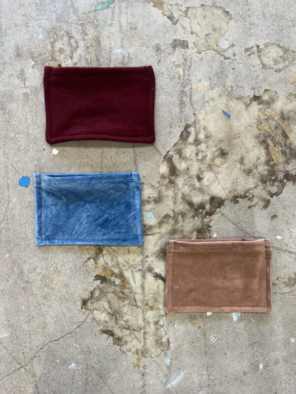 Hand Dyed Velvet Zippered Pouch - Large - Image 5