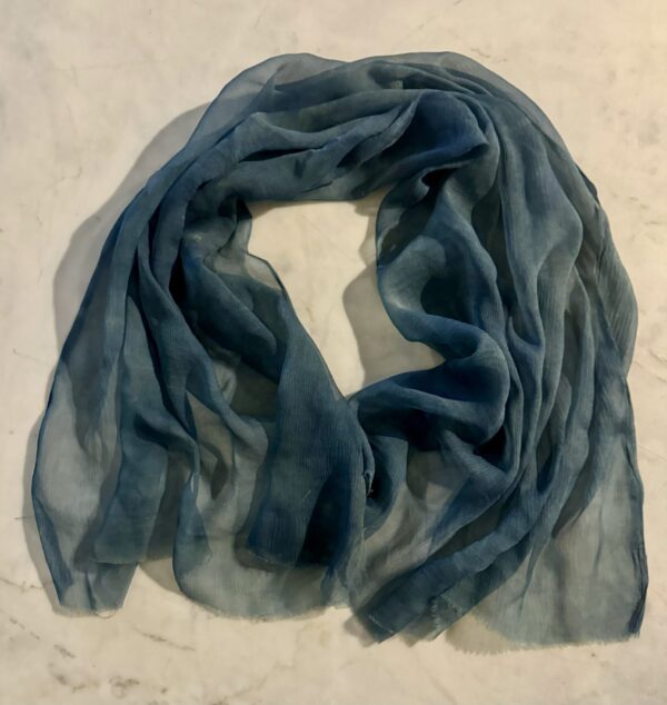 Indigo Dyed Silk Chiffon - Image 2