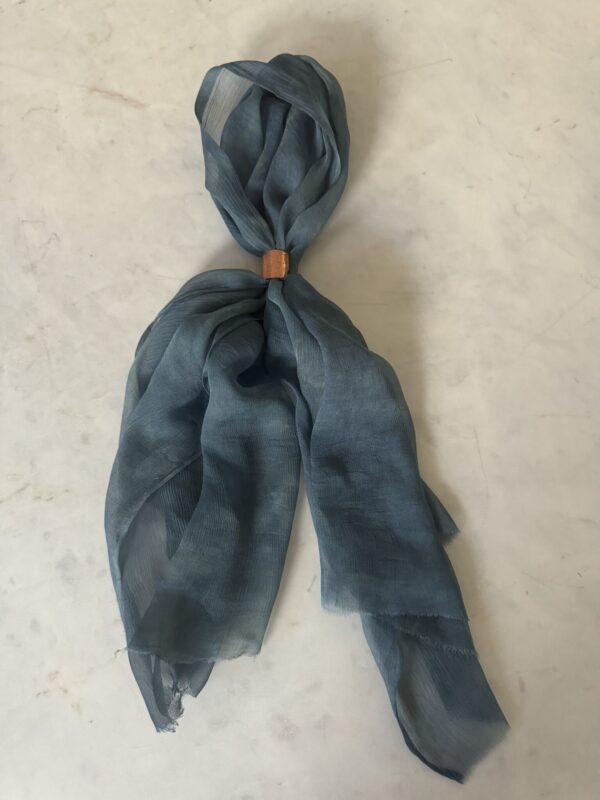 Indigo Dyed Silk Chiffon